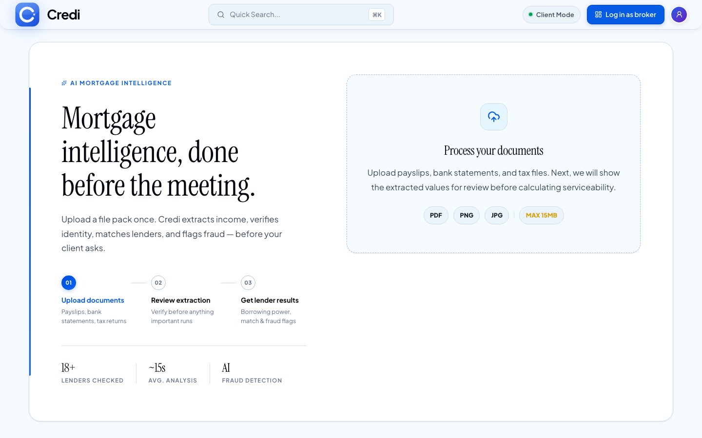 Credi — Mortgage Intelligence — primary screenshot