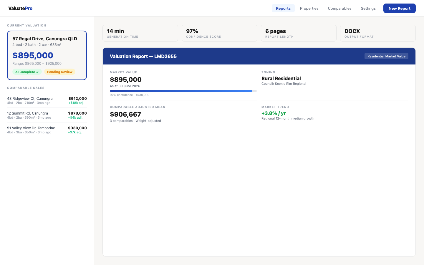 Valuate Pro — Valuation Engine — primary screenshot